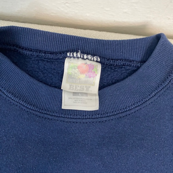 Fruit of the Loom Navy Sweatshirt with Bear Design - Picture 9 of 10
